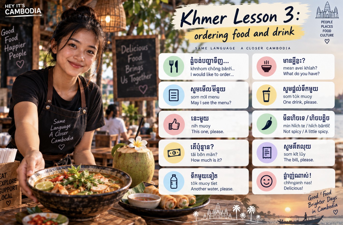 Khmer Lesson 3: ordering food and drink