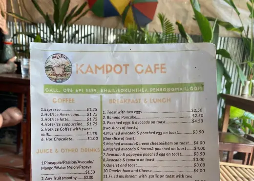 Kampot Cafe, Cafe, Seafood, Asian, Cambodian, Azerbaijani